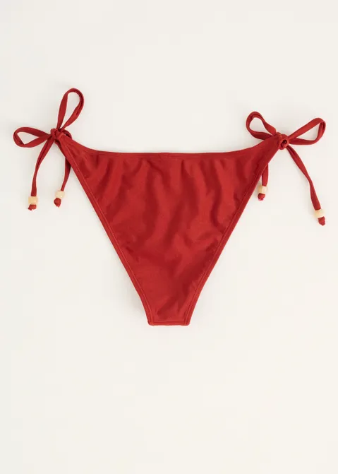 Bikini broekje met kraaltjes rood (ROO.RS)