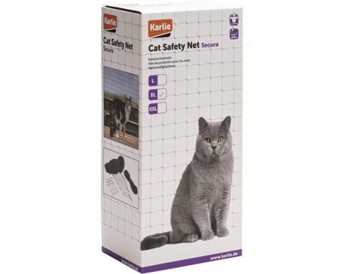 Kattenveiligheidsnet KARLIE 3x4 m zwart
