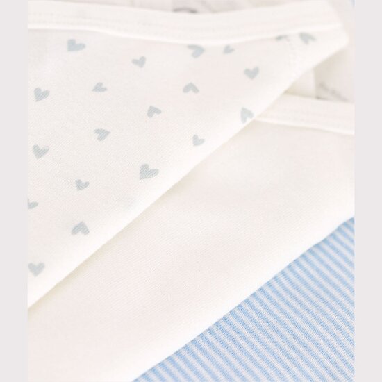 Lot de 3 bodies croisés manches longues en coton imprimé   de               Petit Bateau