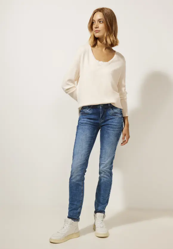 Mittelblaue Casual Fit Jeans - indigo random wash