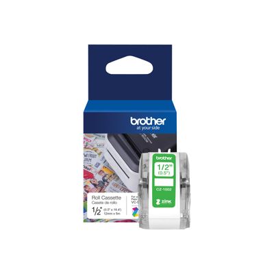 Brother CZ-12 - Ruban d'étiquettes auto-adhésives - 1 rouleau (12 mm x 5 m) - couleurs