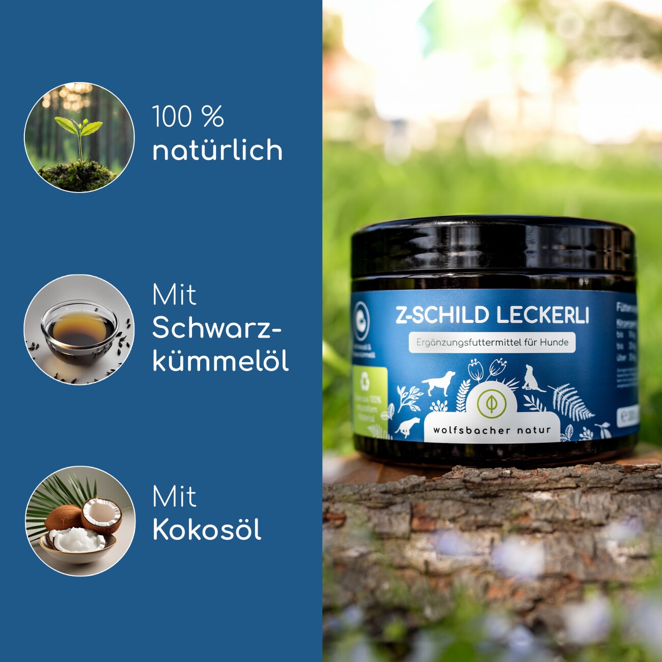 Wolfsbacher Natur Z-Schild Leckerli 3x