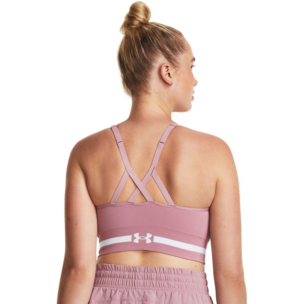 Under Armour SEAMLESS LOW LONG - Brassière Femme rose