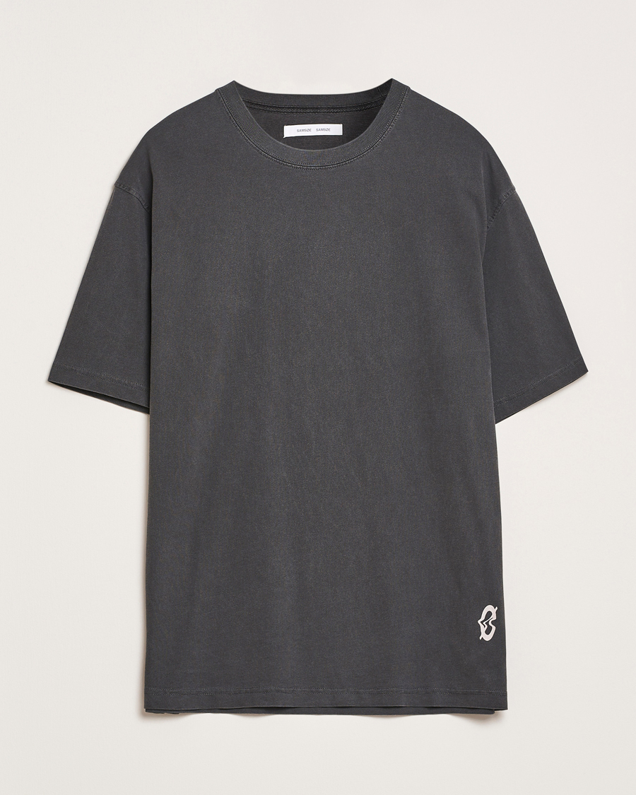 Samsøe Samsøe Printed Swirl Crew Neck T-Shirt Washed Black