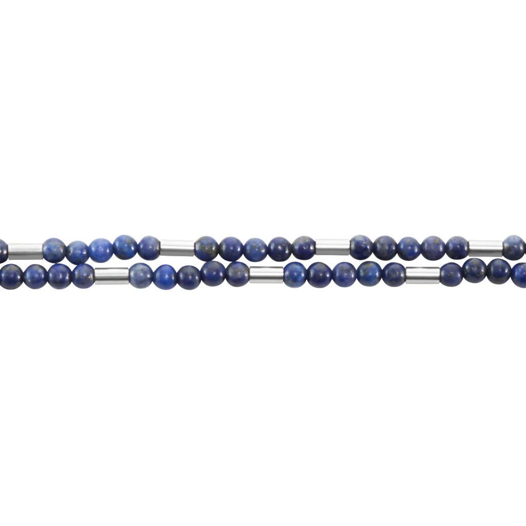 Bracelet Acier Blanc Augusto Lapis Lazuli