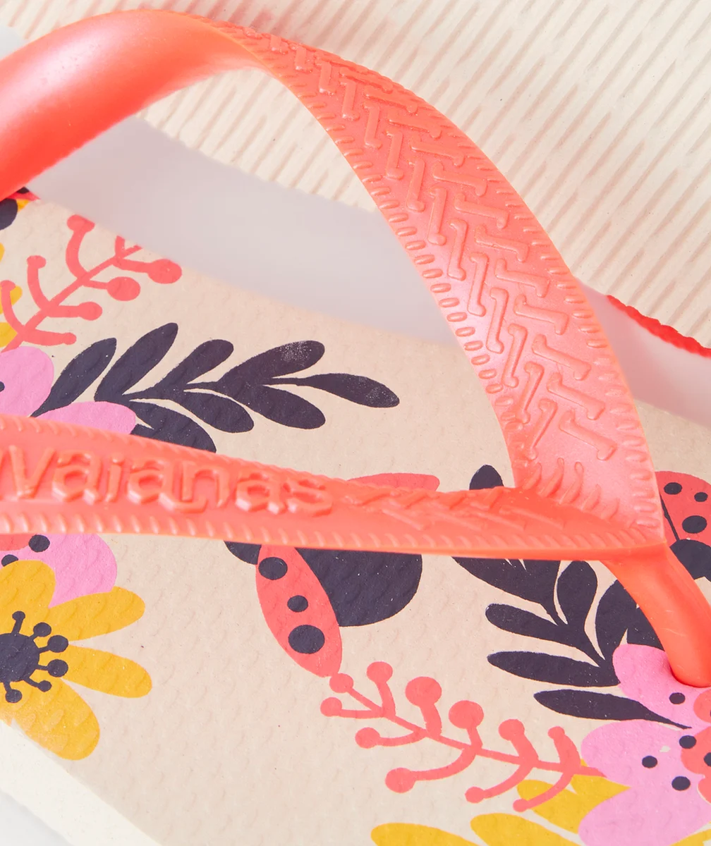 HAVAIANASTONGS FILLE BEIGES AVEC FLEURS