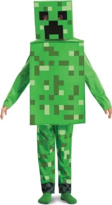 Creeper Kostume Til Børn - Minecraft - 128 CM