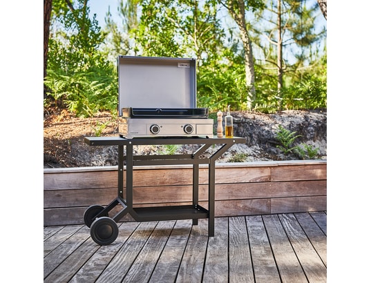 FORGE ADOUR - Plancha gaz Premium, 60 cm Chassis acier noir et gris