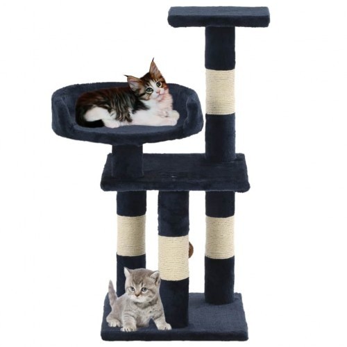 Arranhador de sisal para gatos, azul marinho