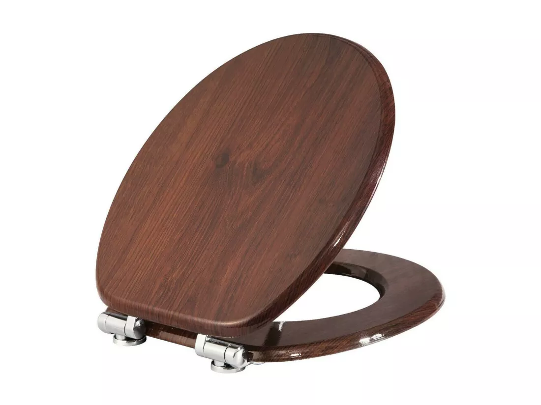 Abattant WC siège de effet bois beige 43.6 x 37.7 x 43.6 cm 19_0000644