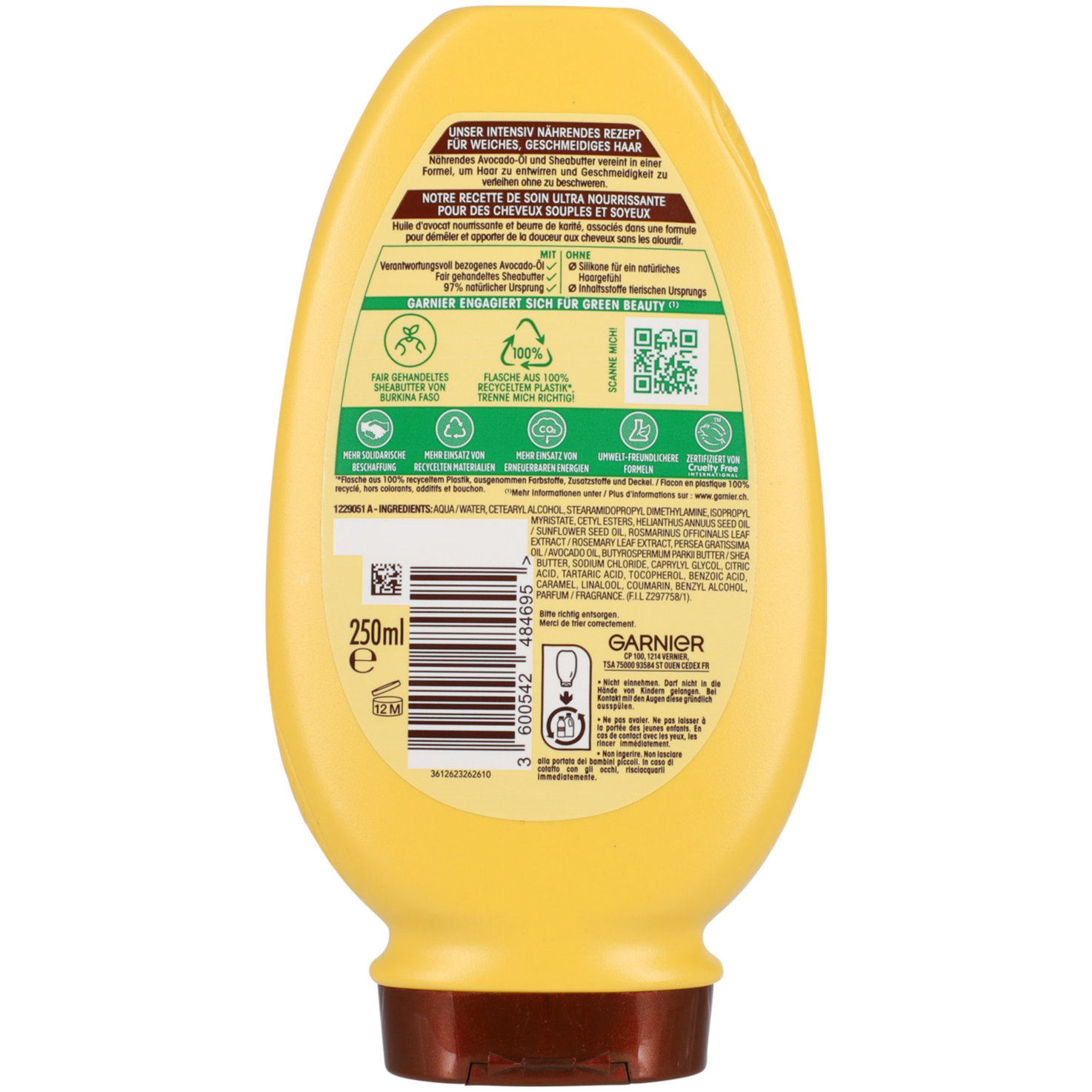 Garnier Ultra Doux Intensiv Nährende Pflegespülung mit Avocado-Öl & Sheabutter, für sehr trockenes, widerspenstiges Haar
