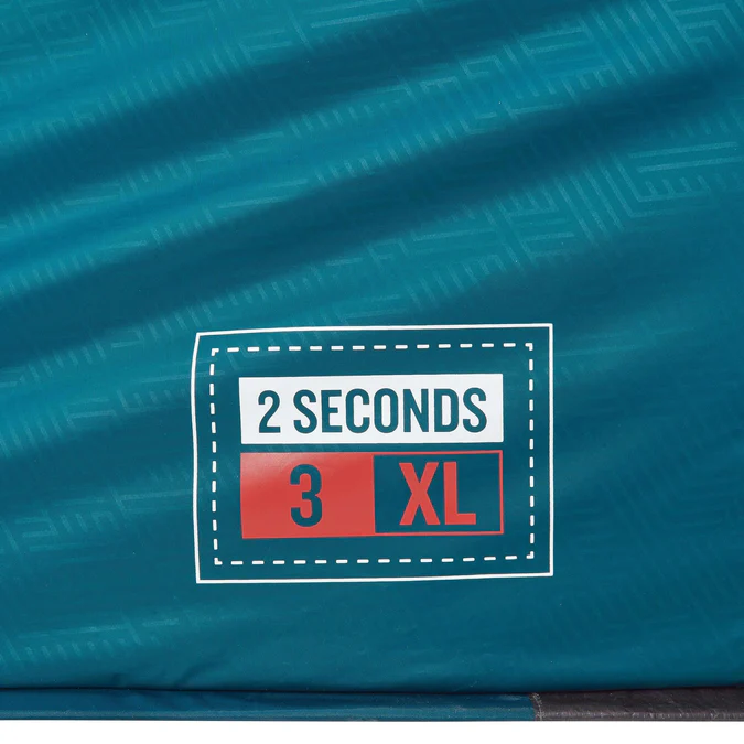 Decathlon Quechua - Barraca de Camping Impermeável Quechua 2 Second XL Fresh & Black para 3 Pessoas