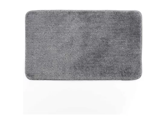 Tapis de Bain 45 x 75 cm Metropolis Gris - Microfibre Finition Fil Métallisé