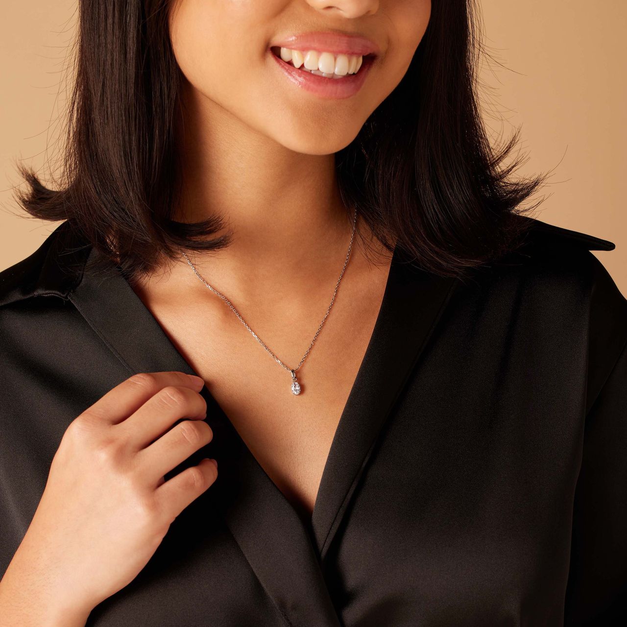 Stalen ketting met zirkonia