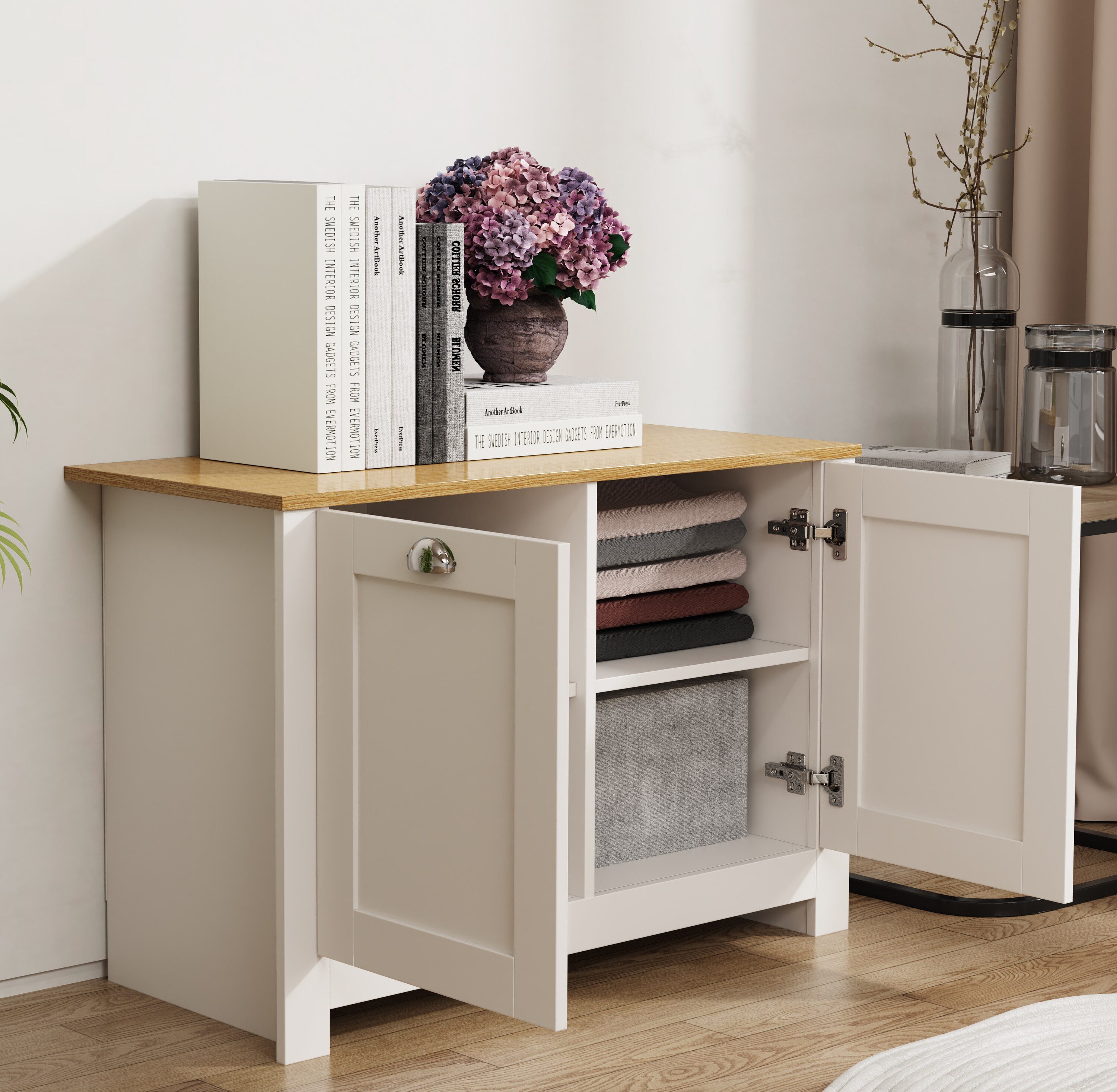 VCM Holz Kommode Sideboard Badmöbel Anrichte Schrank Dielenmöbel Schublade Balusa M