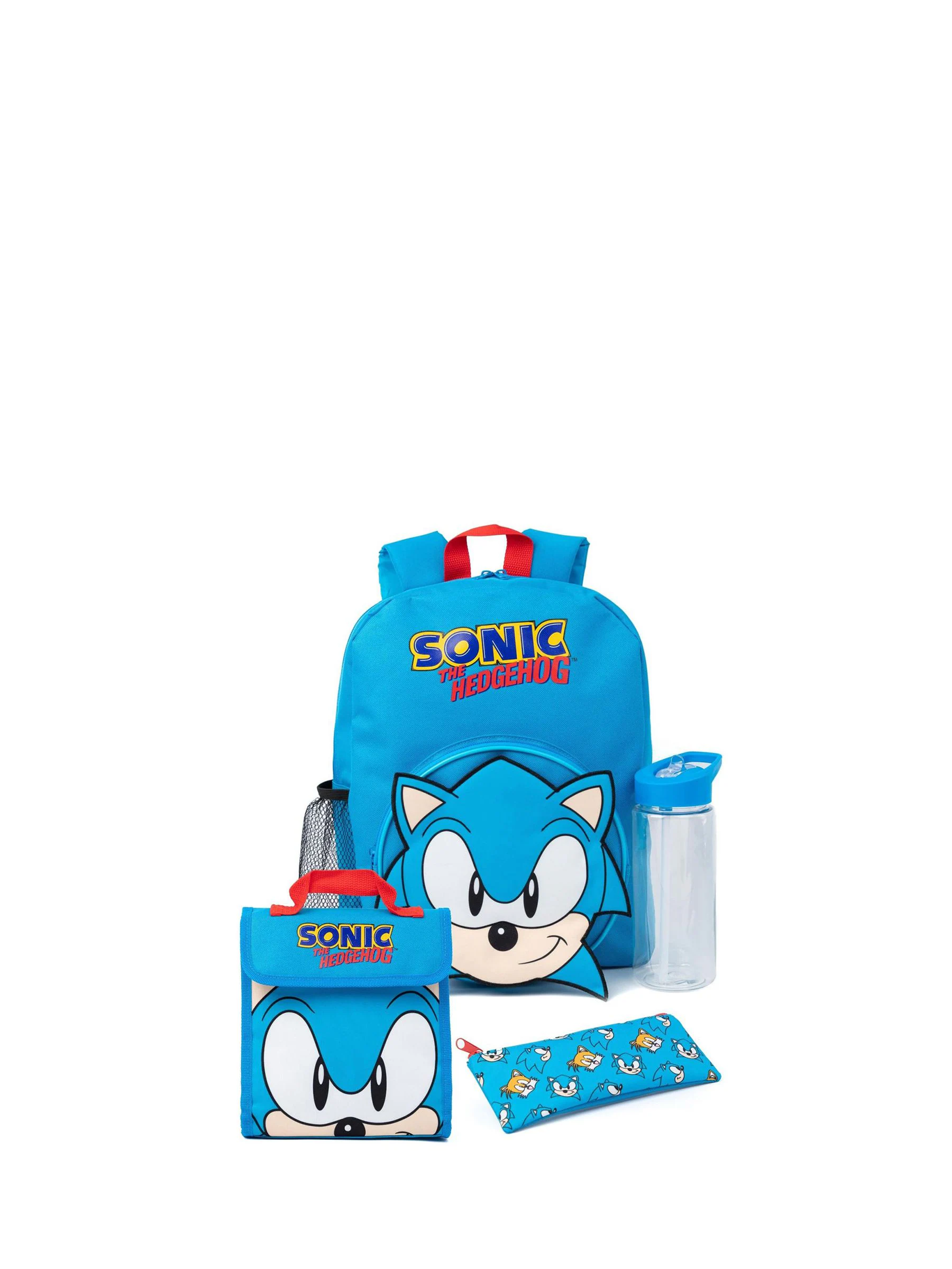 Vanilla Underground Unisex Kids Sonic the Hedgehog Backpack Set 4 Piece