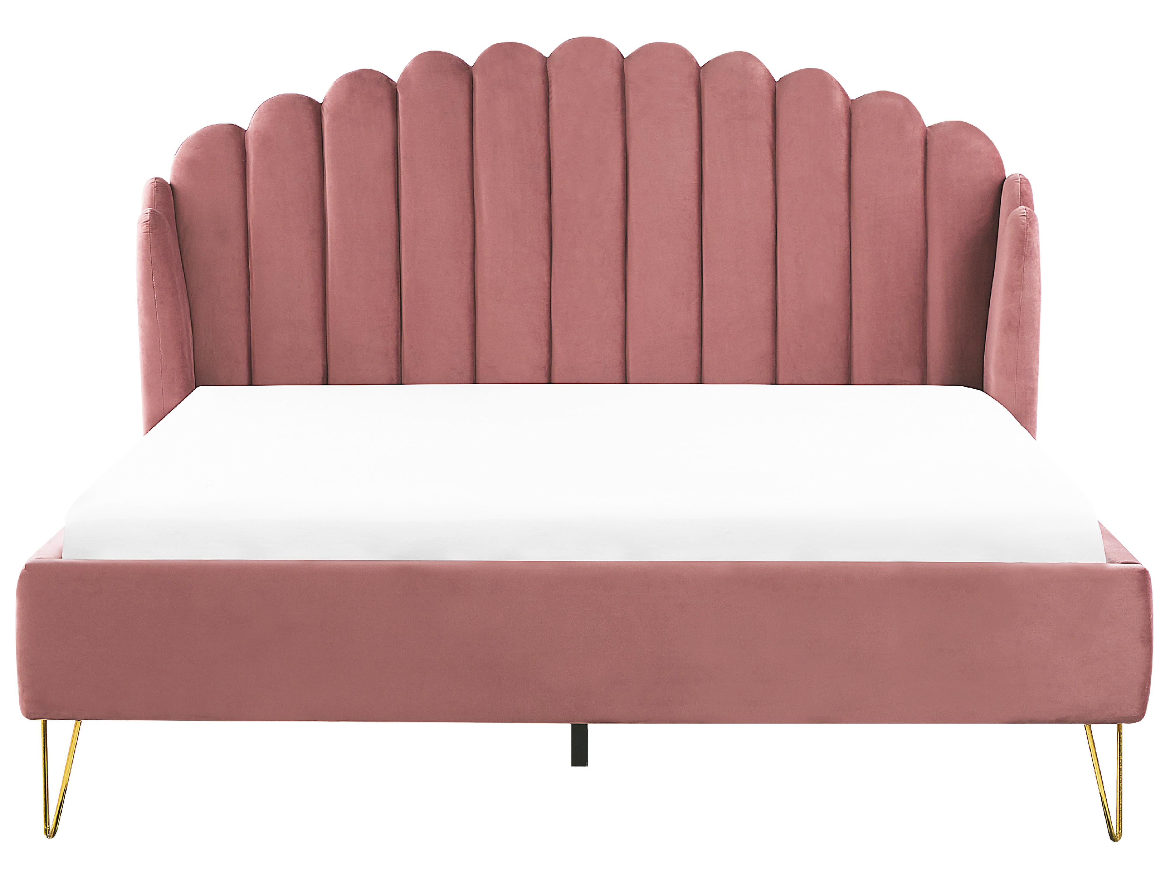 Bed Fluweel AMBILLOU 180 x 200 cm Roze