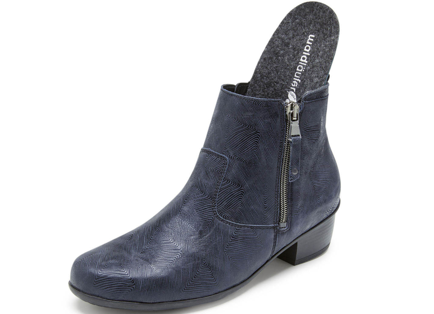 Waldläufer Stiefelette aus effektvoll geprägtem Leder