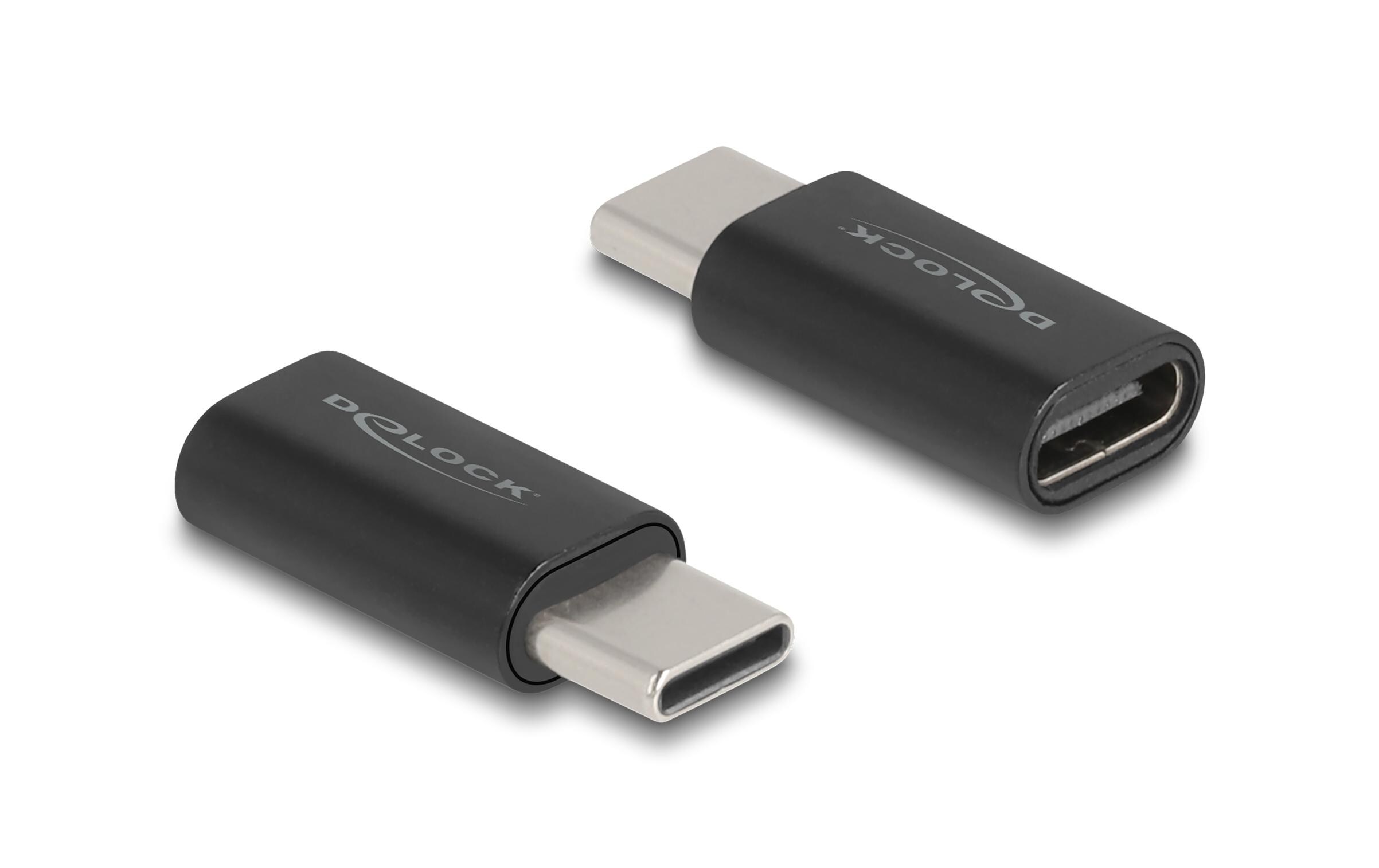 USB-Adapter 3.2 Gen 2, 10Gbps USB-C Stecker - USB-C BuchseDelock Adapter SuperSpeed USB 10 Gbps (USB 3.2 Gen 2) USB Type-C Stecker zu Buchse Portschoner schwarz
