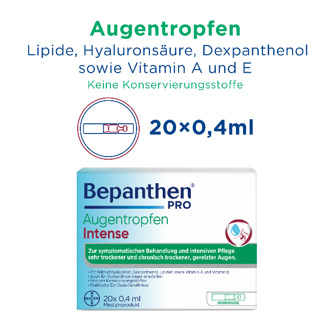 BEPANTHEN PRO Augentropfen Gtt Opht Intense Monodosen Monodos 0.4 ml