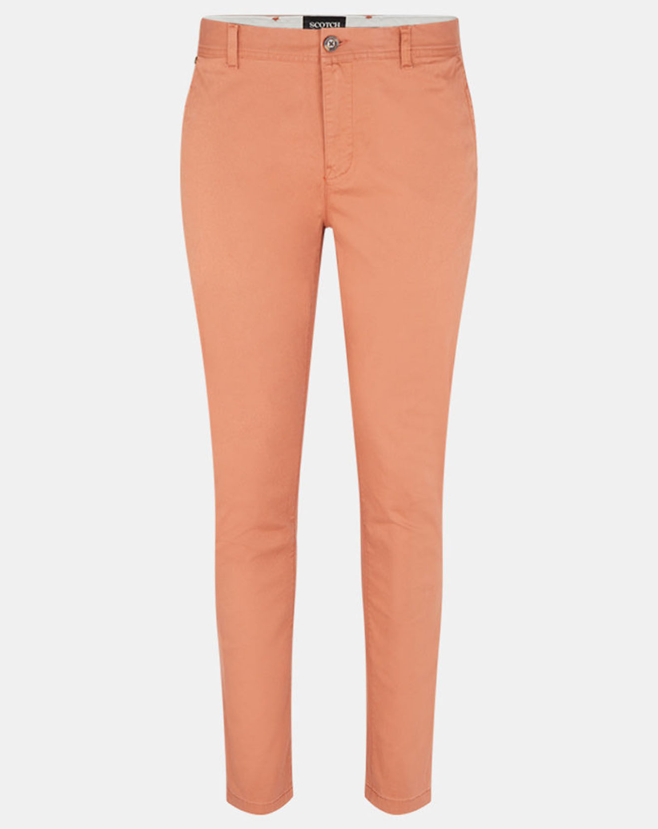 Scotch & Soda Pantalon Chino Super Slim Fit en Coton Bio mélangé Stretch brique