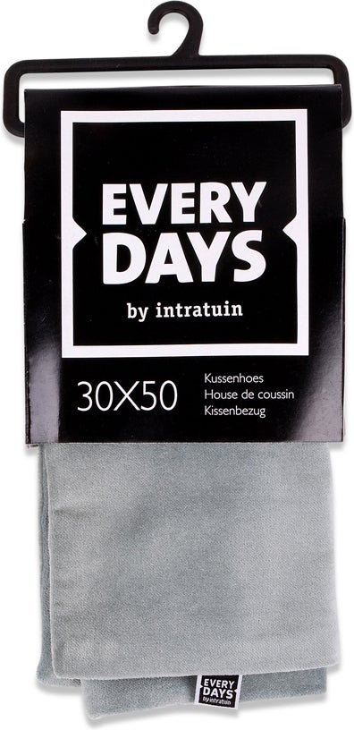 Everydays kussenhoes Fluweel grijs 30 x 50 cm