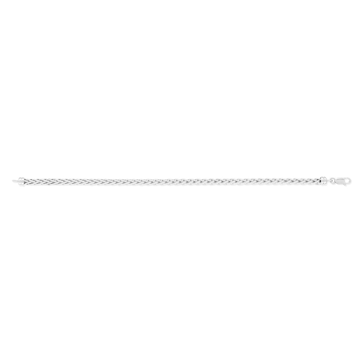 Bracelet or 375 blanc maille palmier 18,5 cm