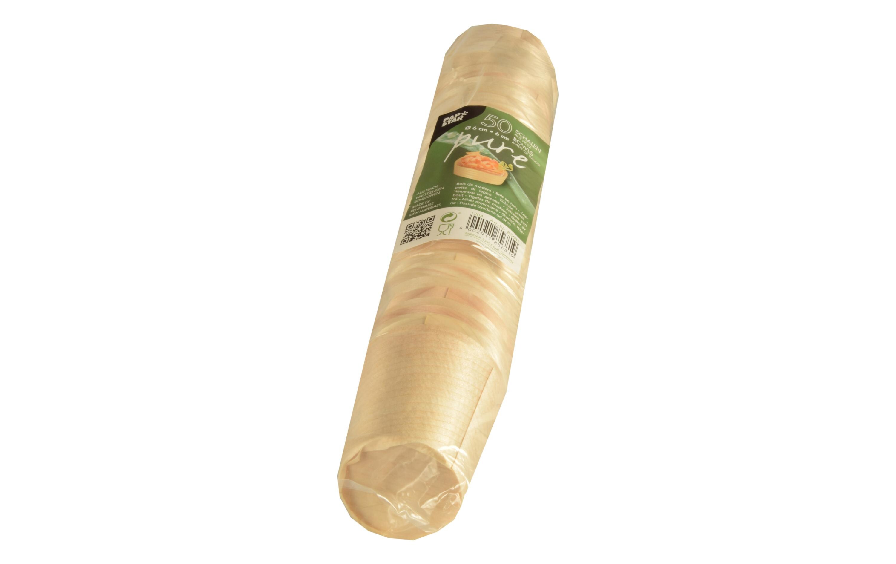 Fingerfood-Schale Pure 6 cm, 50 StückEinwegschale aus Holz