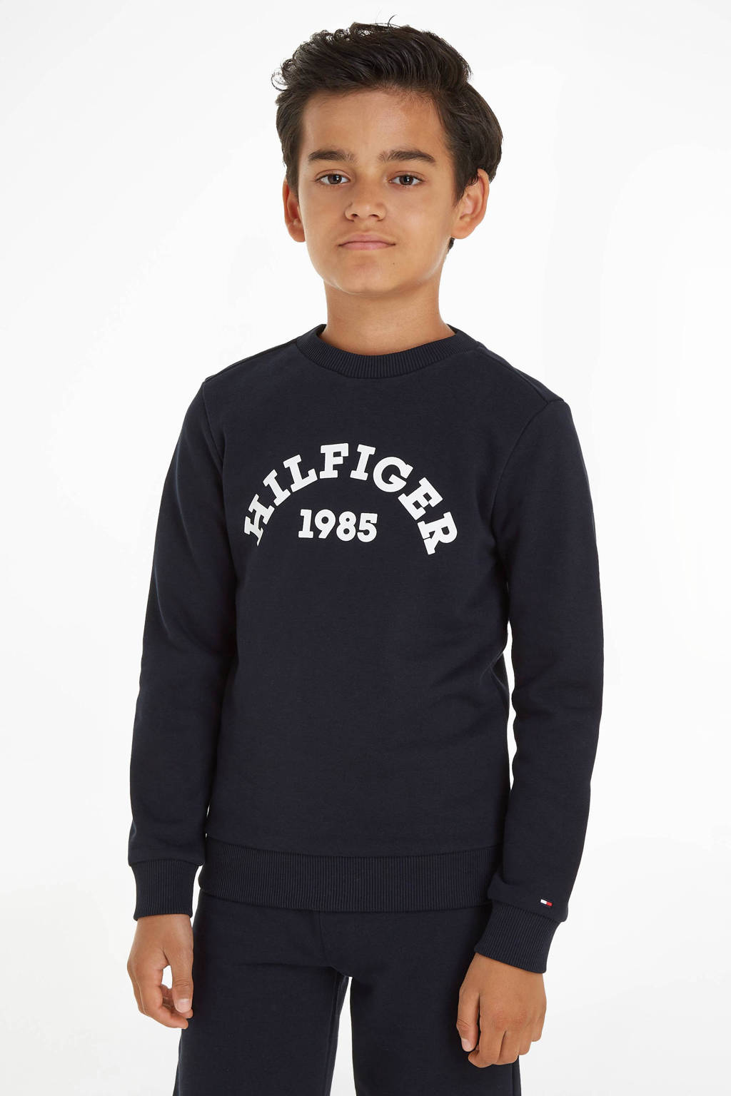 Tommy Hilfiger sweater met logo donkerblauw