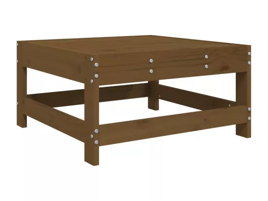 Repose-pied de jardin marron miel bois de pin massif