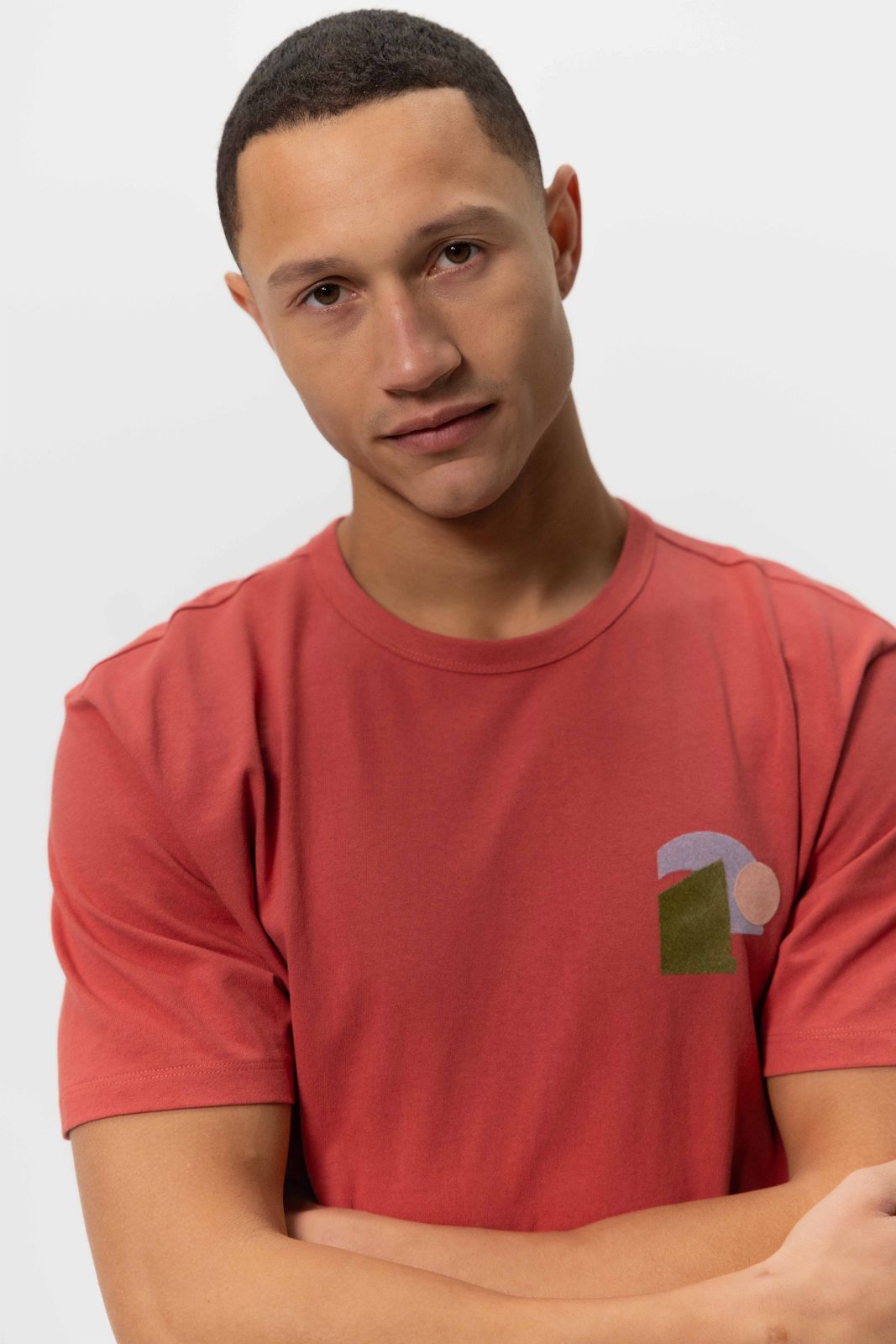Rood T-shirt met artwork