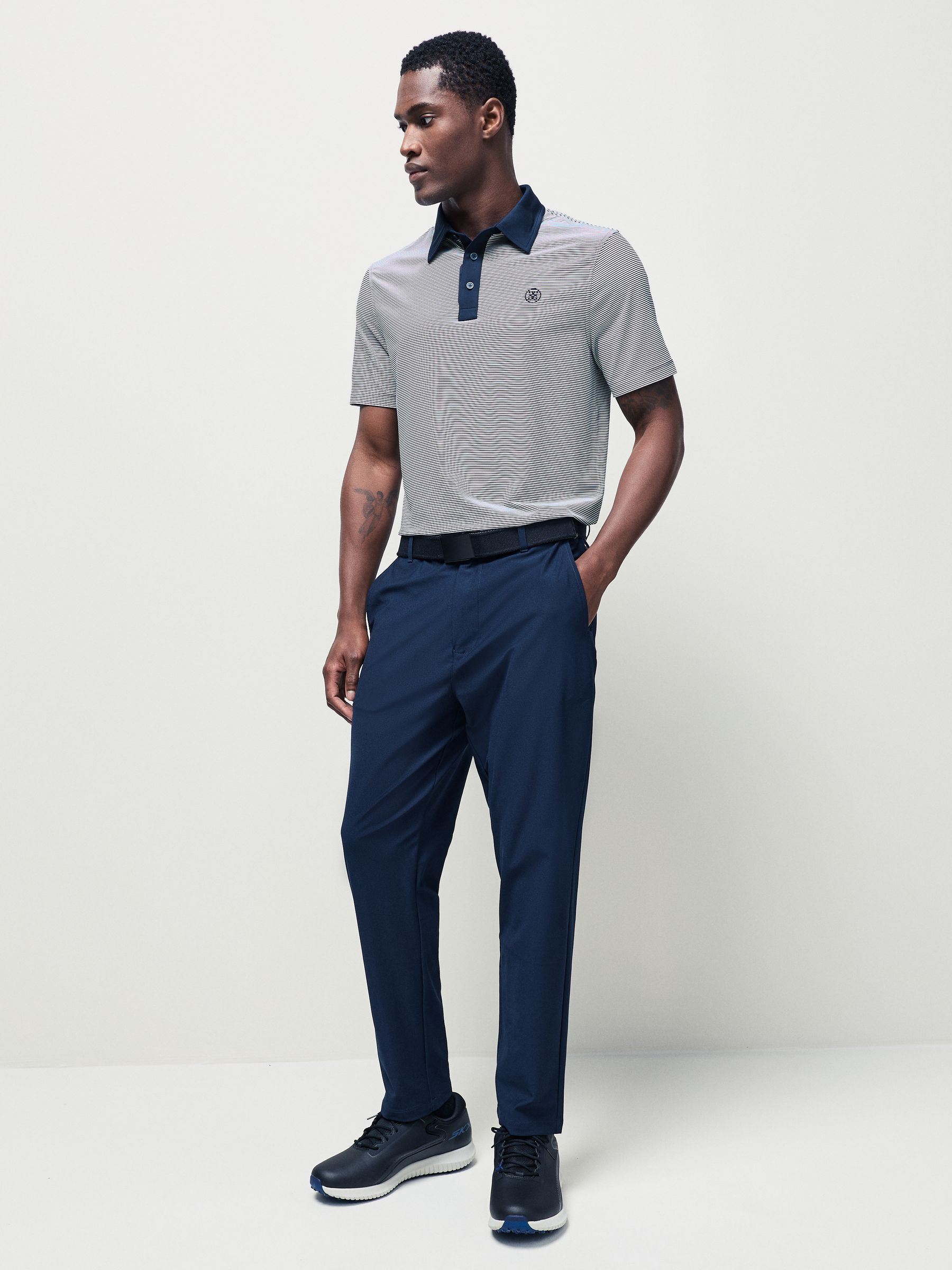 G/Fore Feeder Stripe Golf Polo Shirt