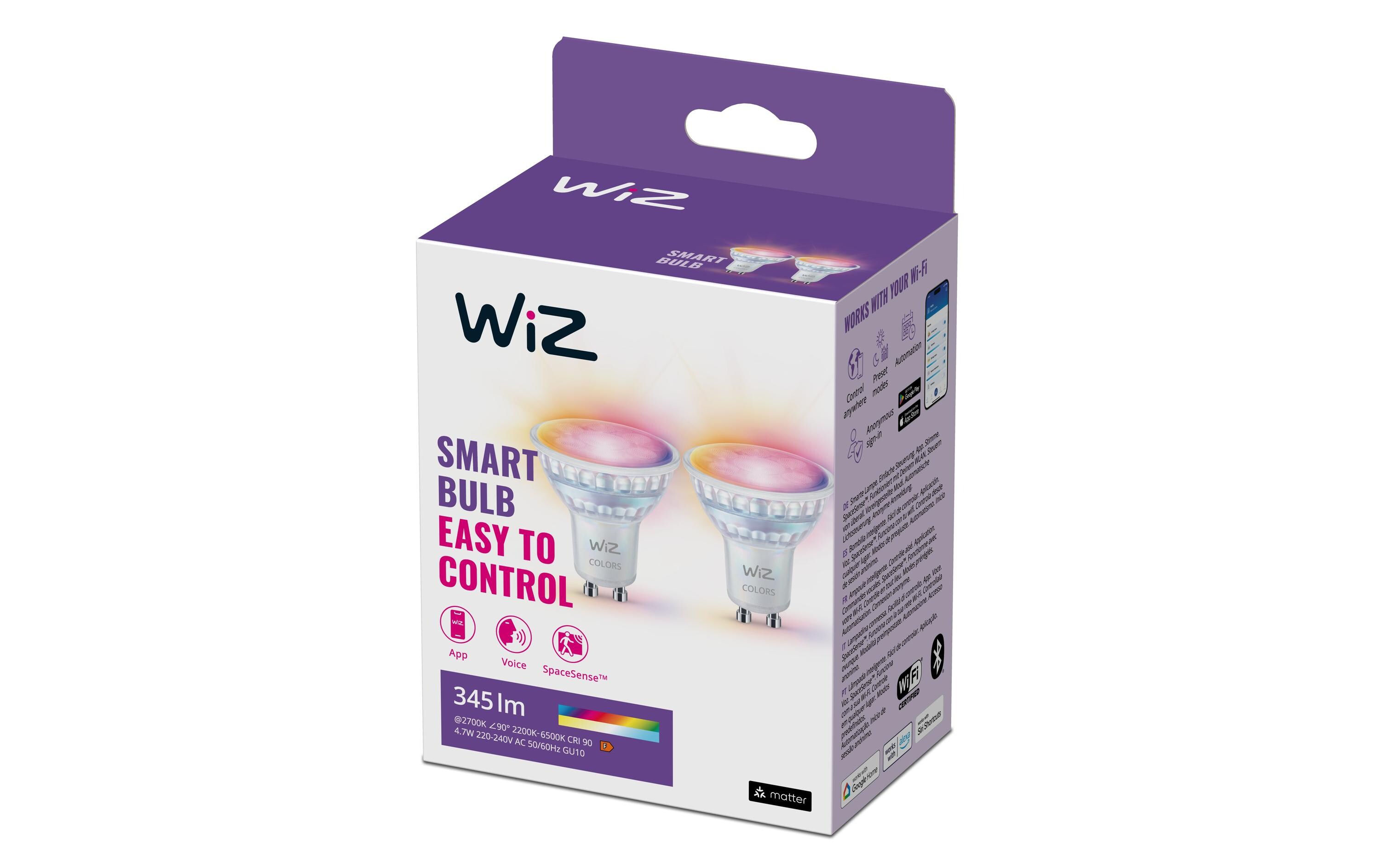 Leuchtmittel 50W GU10 Tunable White&Color DoppelpackSmartes Leuchtmittel, steuerbar über Matter, WLAN
