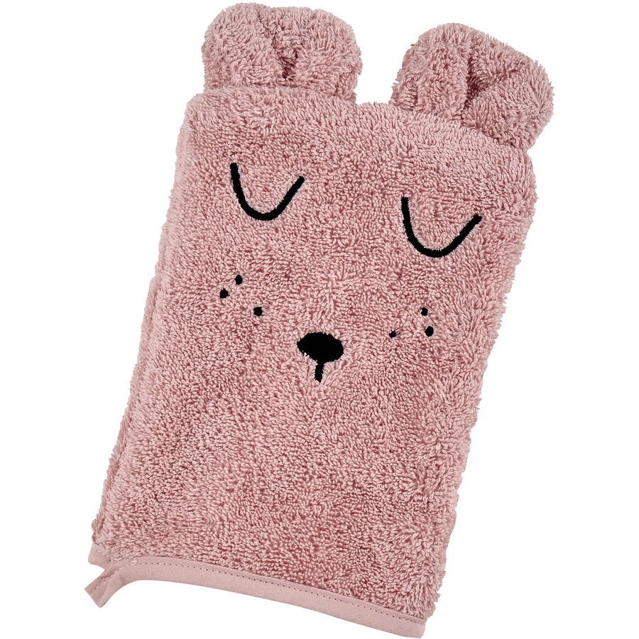 Alvi® Frottier-Set Kaputzenbadetuch & Waschhandschuh rosa