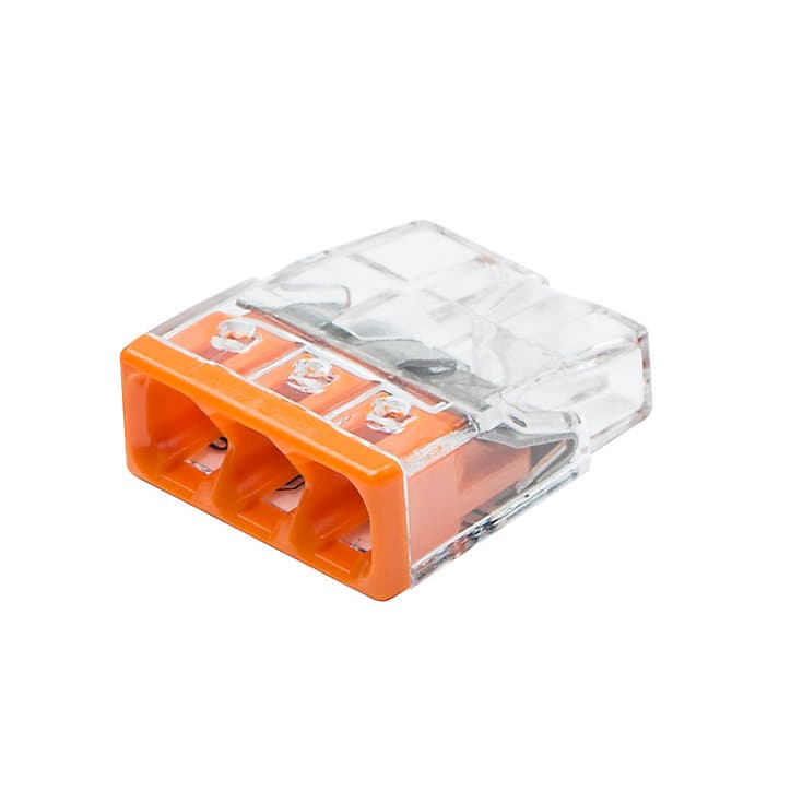 10 mini bornes automatiques 3 entrées Wago (2273) 0,5 - 2,5 mm²