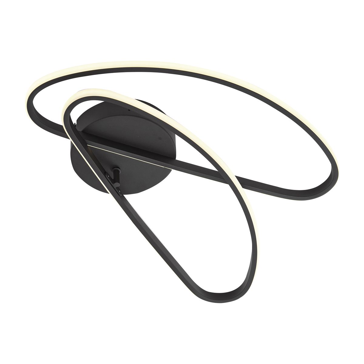 Design plafondlamp mat zwart 65 cm 3-staps dimbaar 2-lichts - Pepe