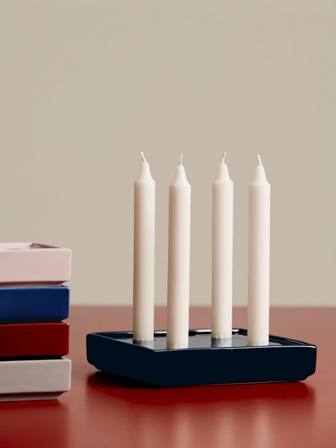 Hay Mattone Candleholder-Large-Dark blu