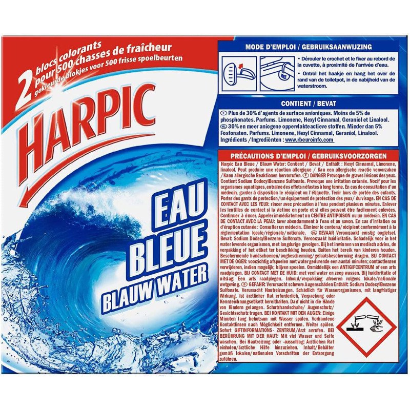 Blocs WC Harpic Eau bleu - Boîte de 2