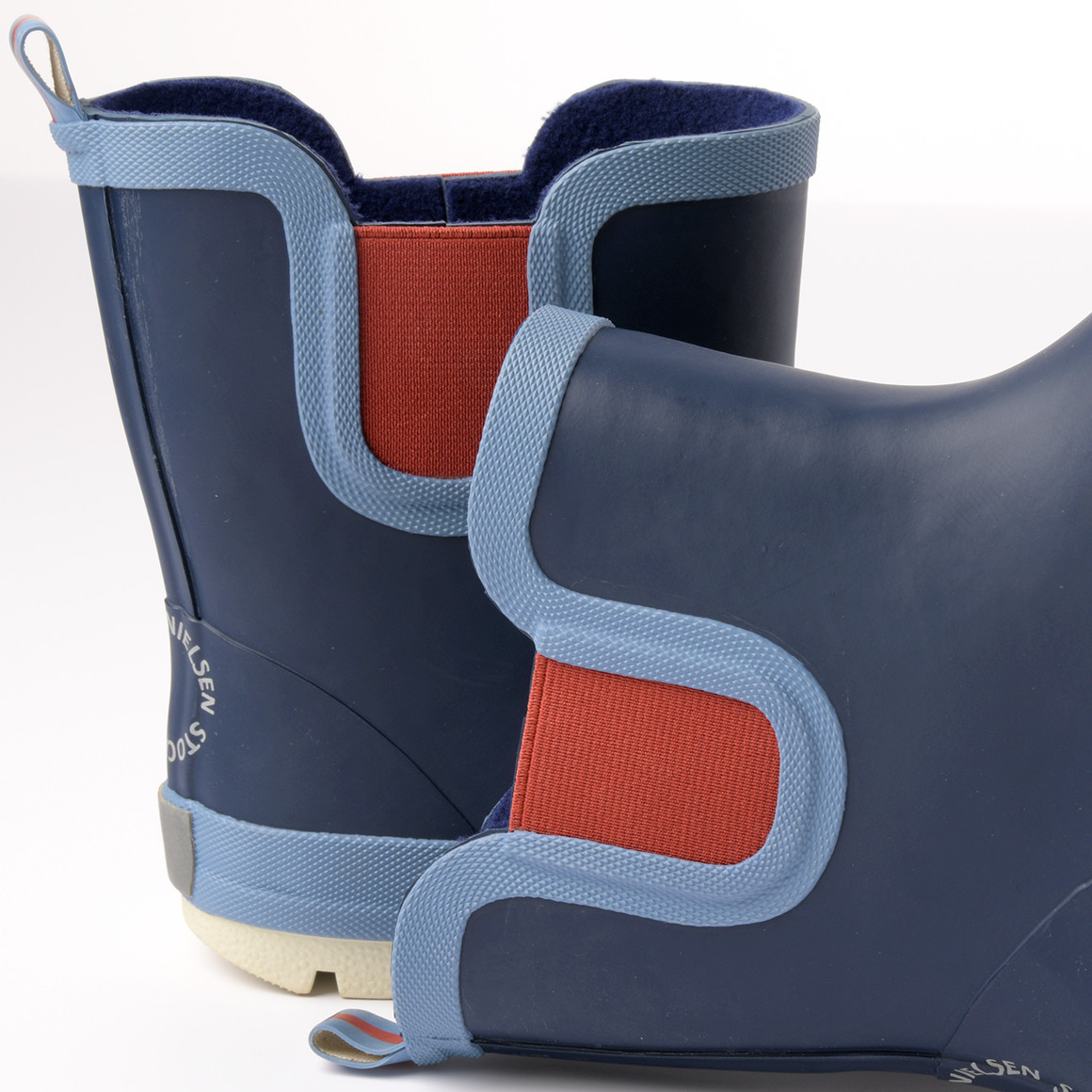 Topolino Kinder Gummistiefel mit niedrigem Schaft dunkelblau / hellblau / hellbraun