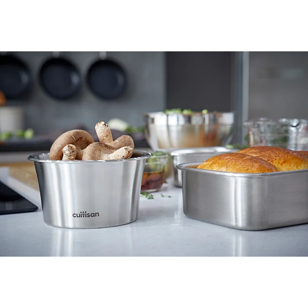 Boîte de conservation ronde en inox 920 ml compatible micro-ondes Cuit