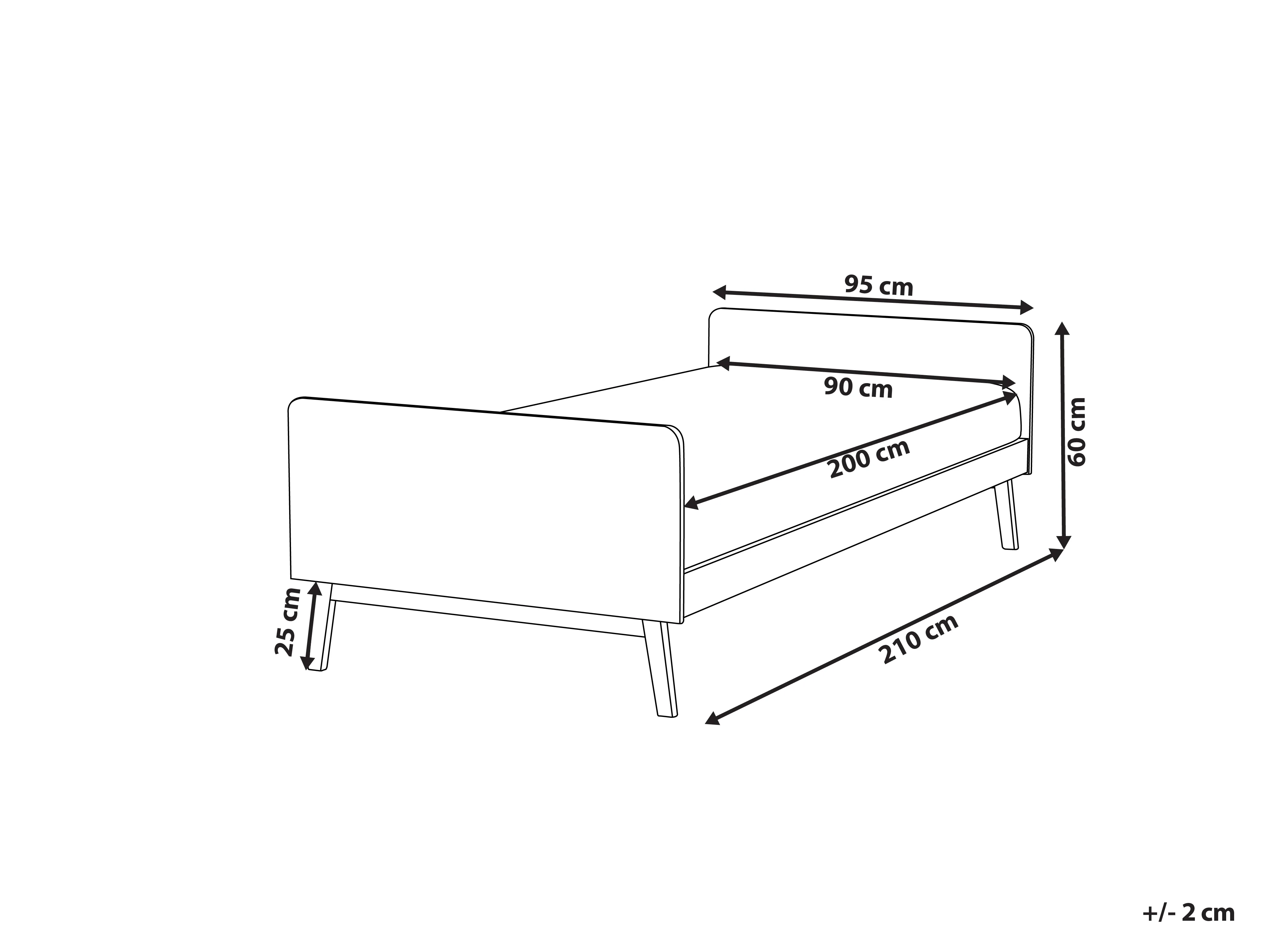 Bed Dennenhout BONNAC 90 x 200 cm Grijs