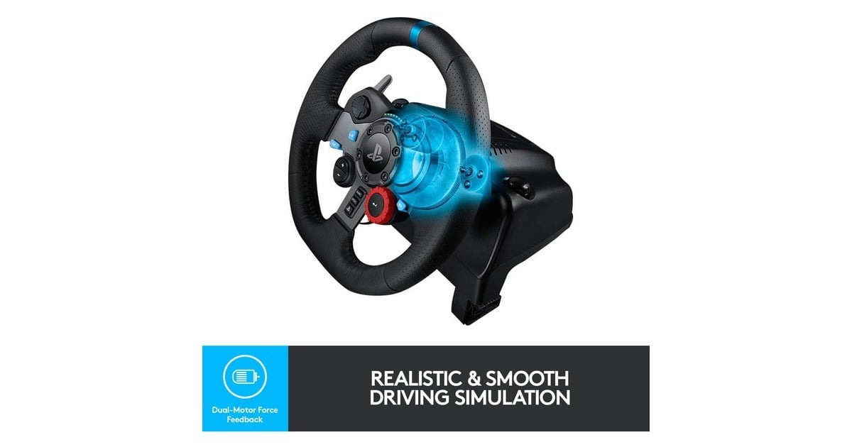 LogitechG29 Driving Force stuur  (Zwart, Pc, PlayStation 3, PlayStation 4, PlayStation 5)