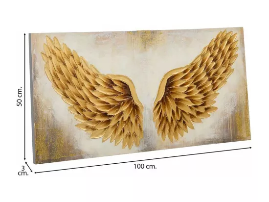 Tableau peint à la main avec relief or 50x100x3h