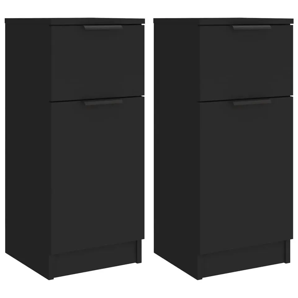 vidaXL - Dressoir - Zwart - Bewerkt hout - 2 stuks
