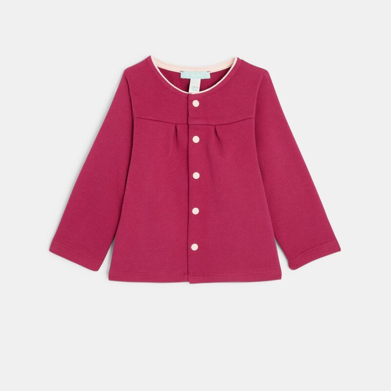 Gilet à pressions en molleton violet bébé fille Mauve Violet