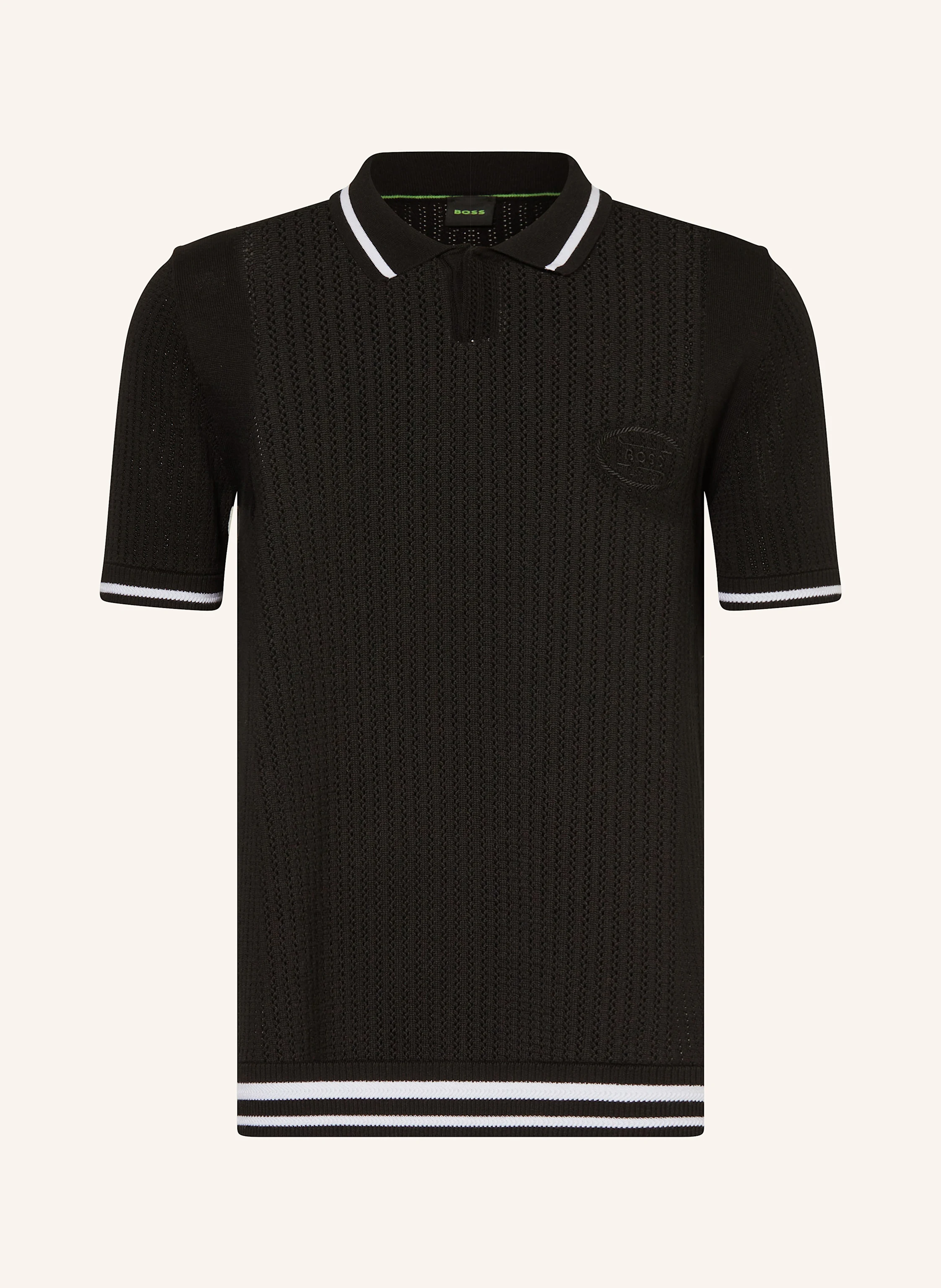 BOSS Strick-Poloshirt MESH HERITAGE