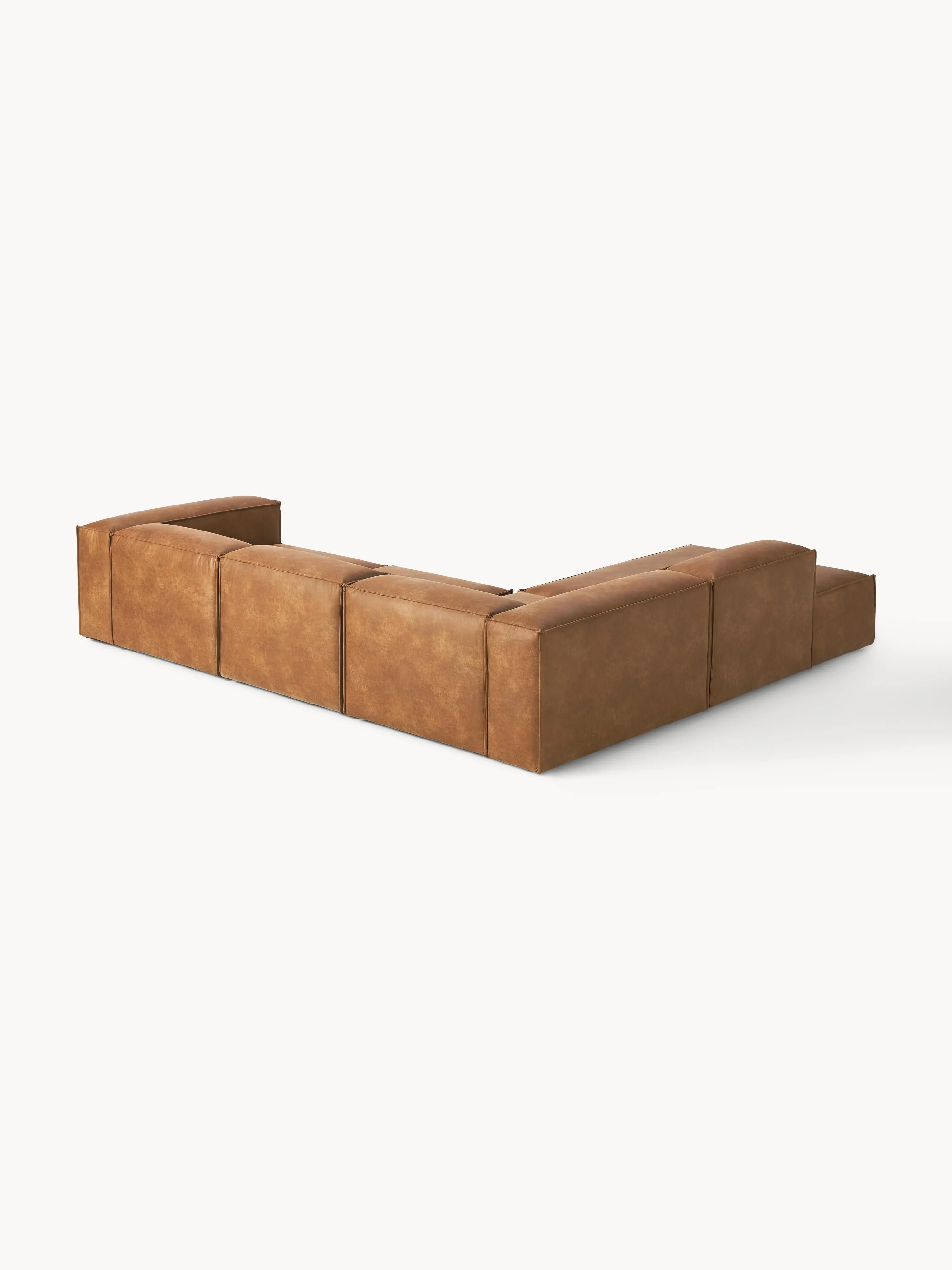 XL modulaire hoekbank Lennon van gerecycled leer (4-zits)