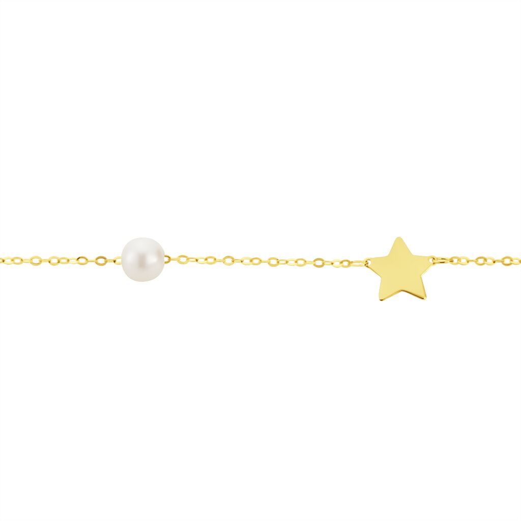 Bracelet Or Jaune Kayliah Etoile Et Perle De Culture