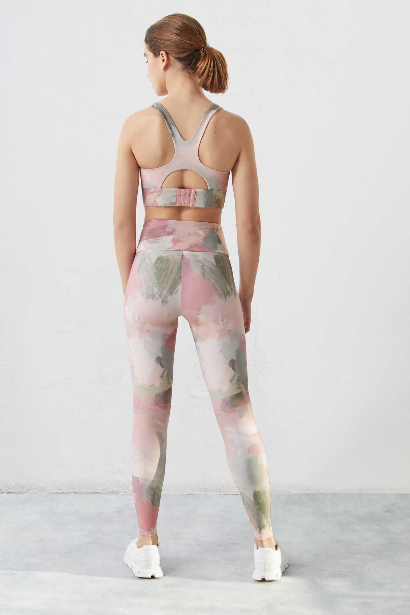Leggings elásticas com estampa 4D - Verde