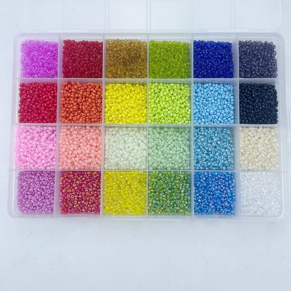 Seed / Rocailles Beads Kiera Kit - KREA DIY Smykkesett med forskjellige perler - 35000 stk